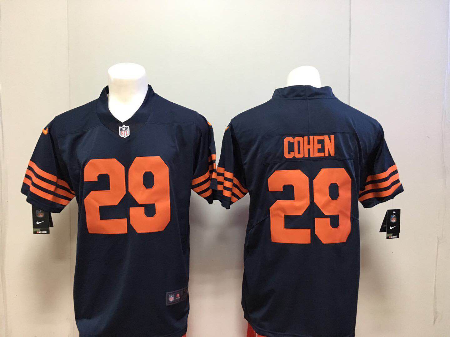 Men Chicago Bears #29 Cohen Blue Orange Nike Vapor Untouchable Limited NFL Jerseys